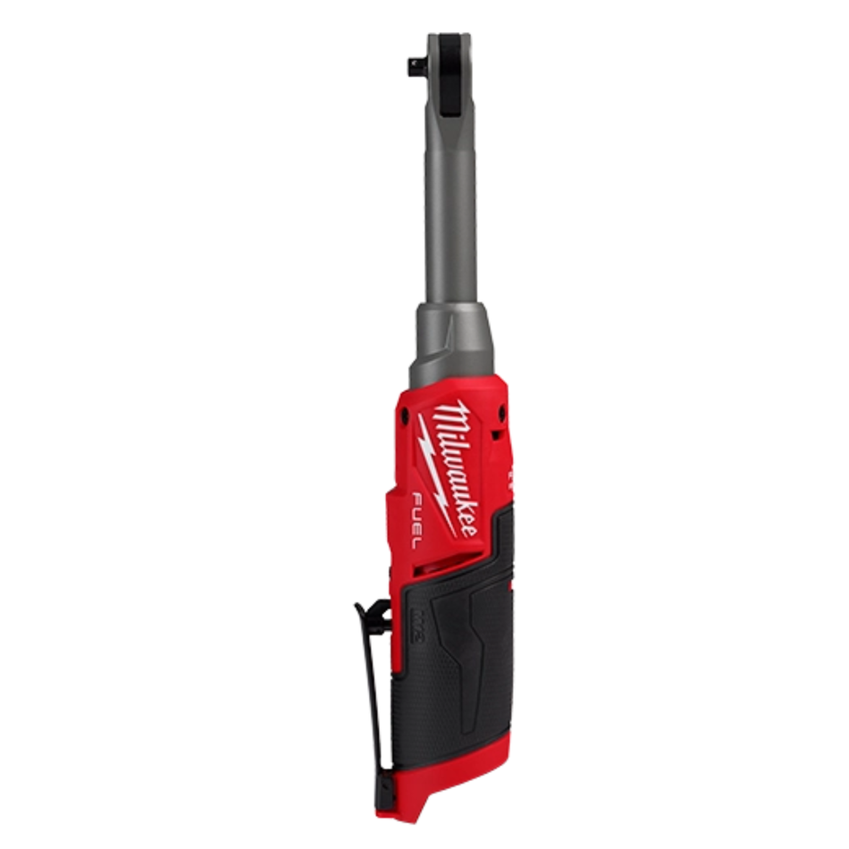 Red and black Milwaukee tool on a white background