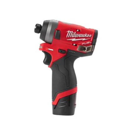 Red and black Milwaukee power tool on a white background