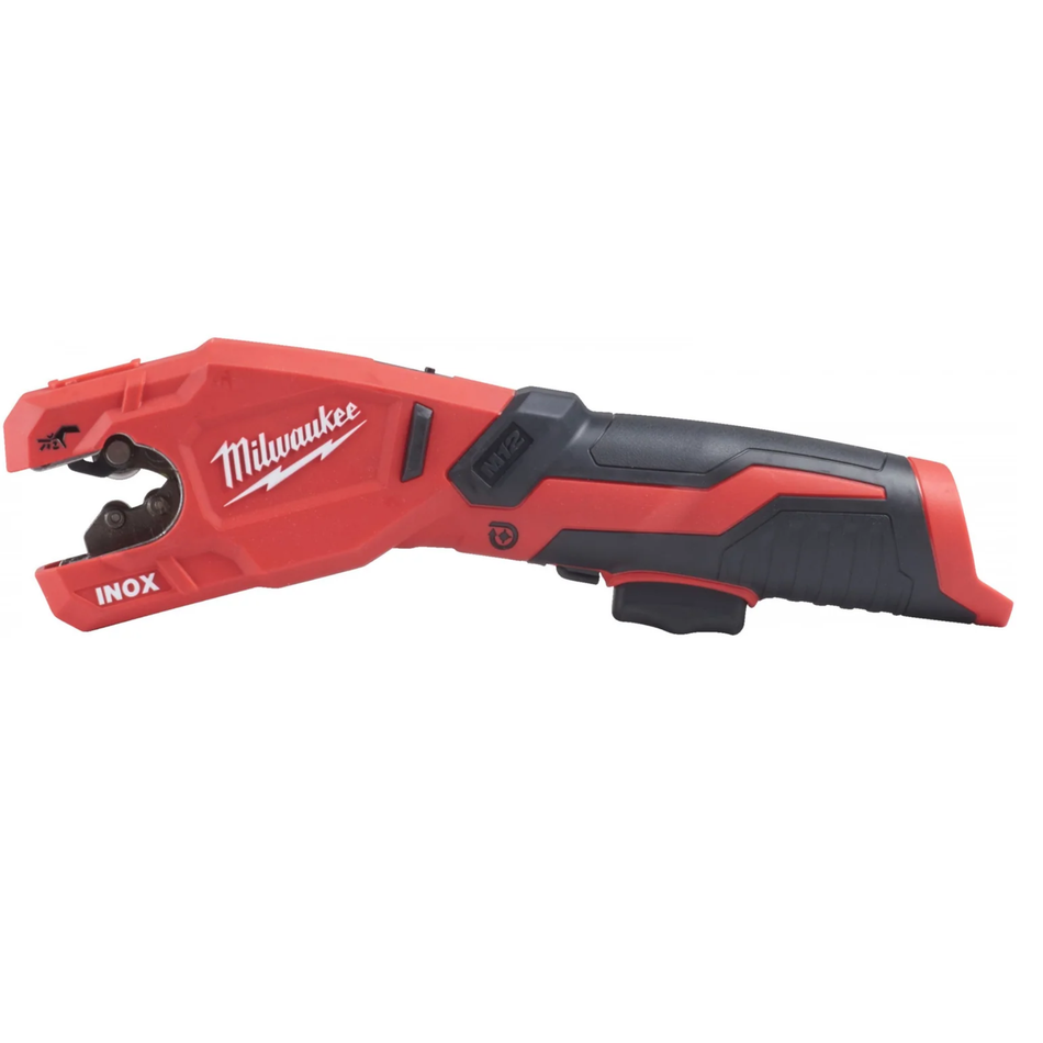 Red and black Milwaukee tool on a white background