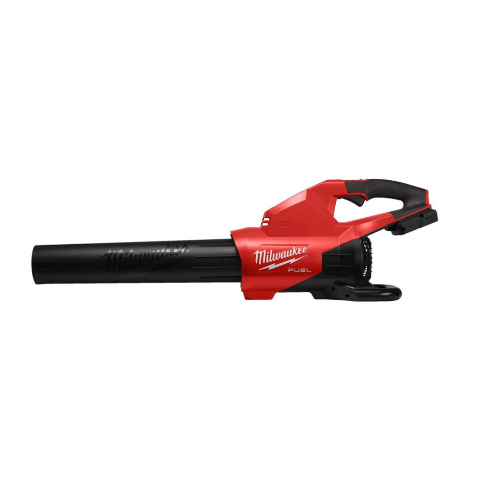 Red and black Milwaukee leaf blower on a white background