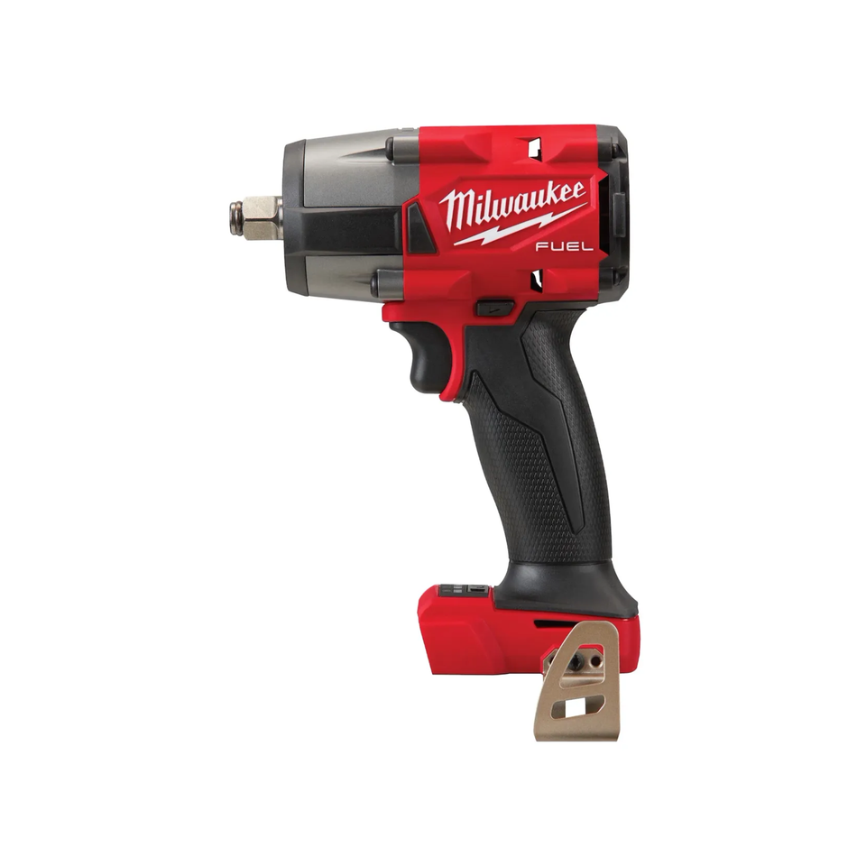 Red and black Milwaukee power tool on a white background