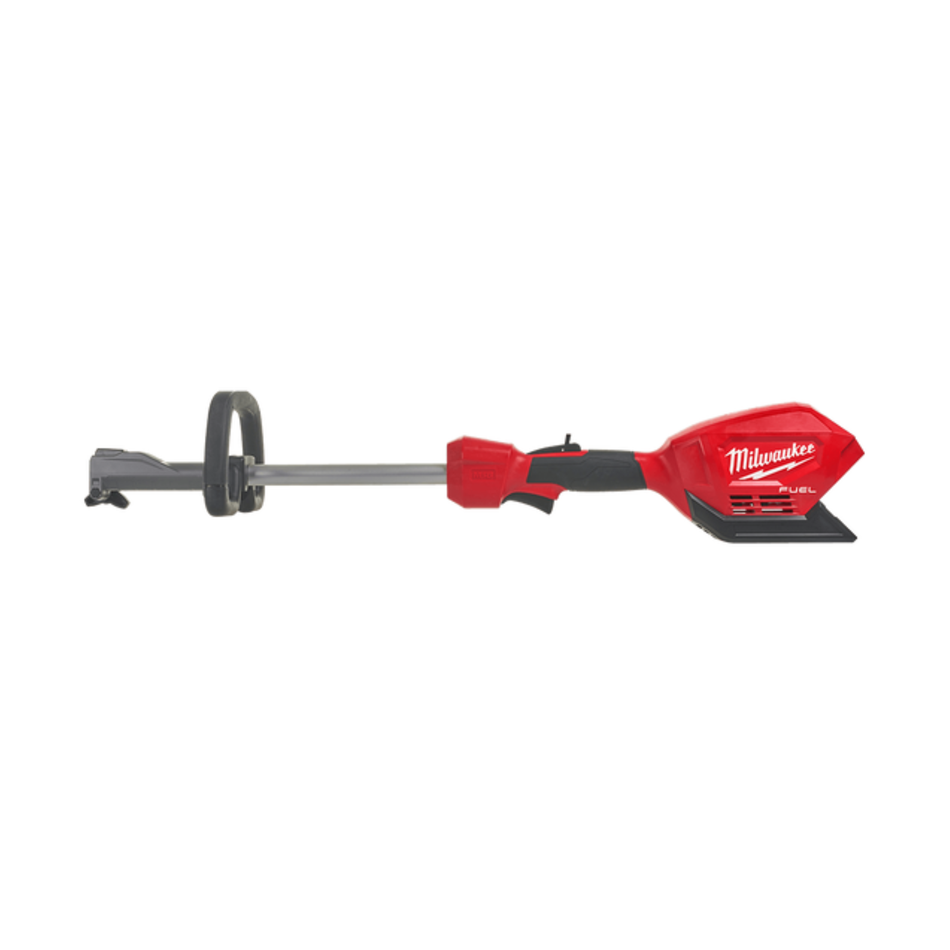 Red and black Milwaukee tool on a white background