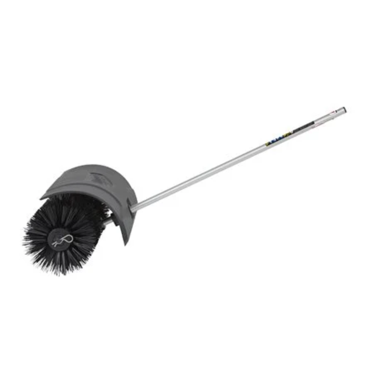 Cleaning brush with a long handle on a white background