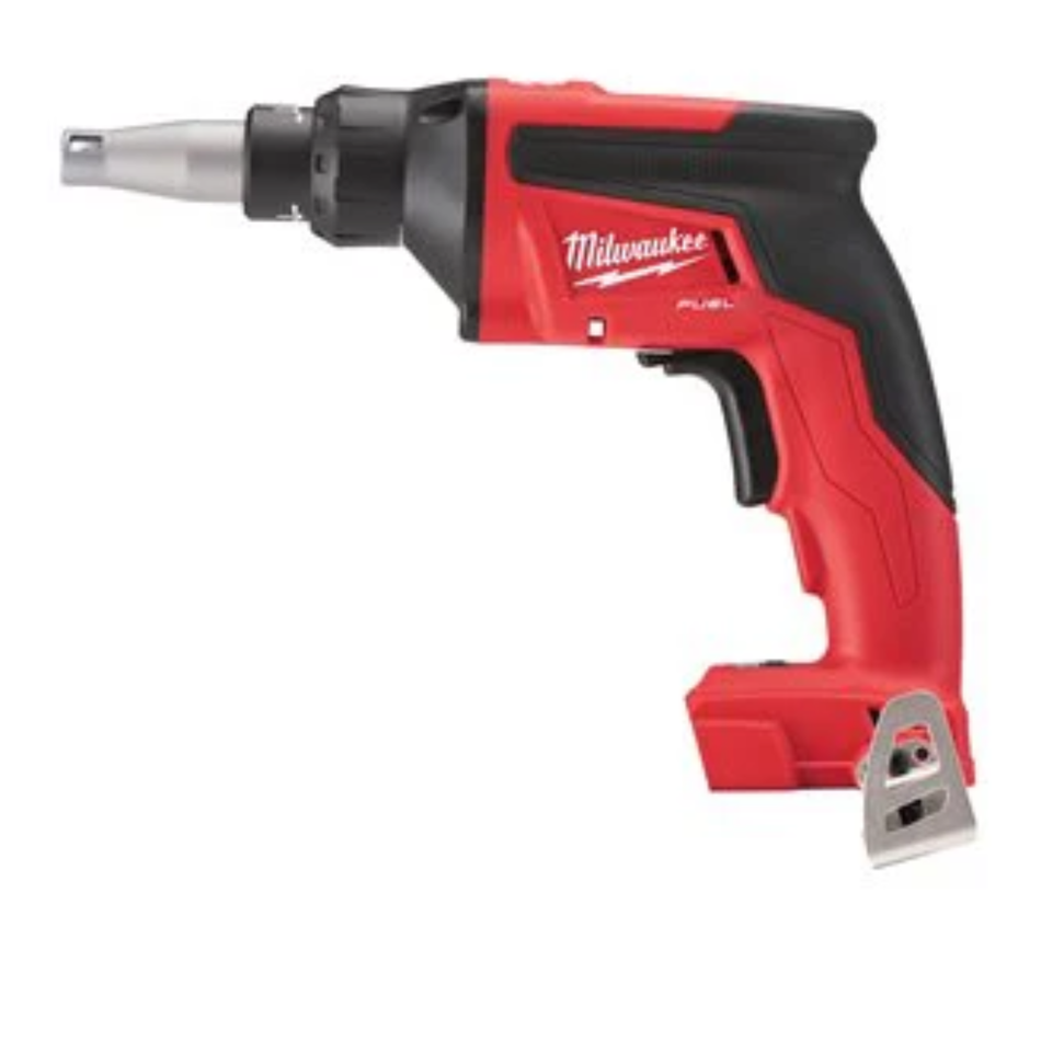 Red and black Milwaukee power tool on a white background