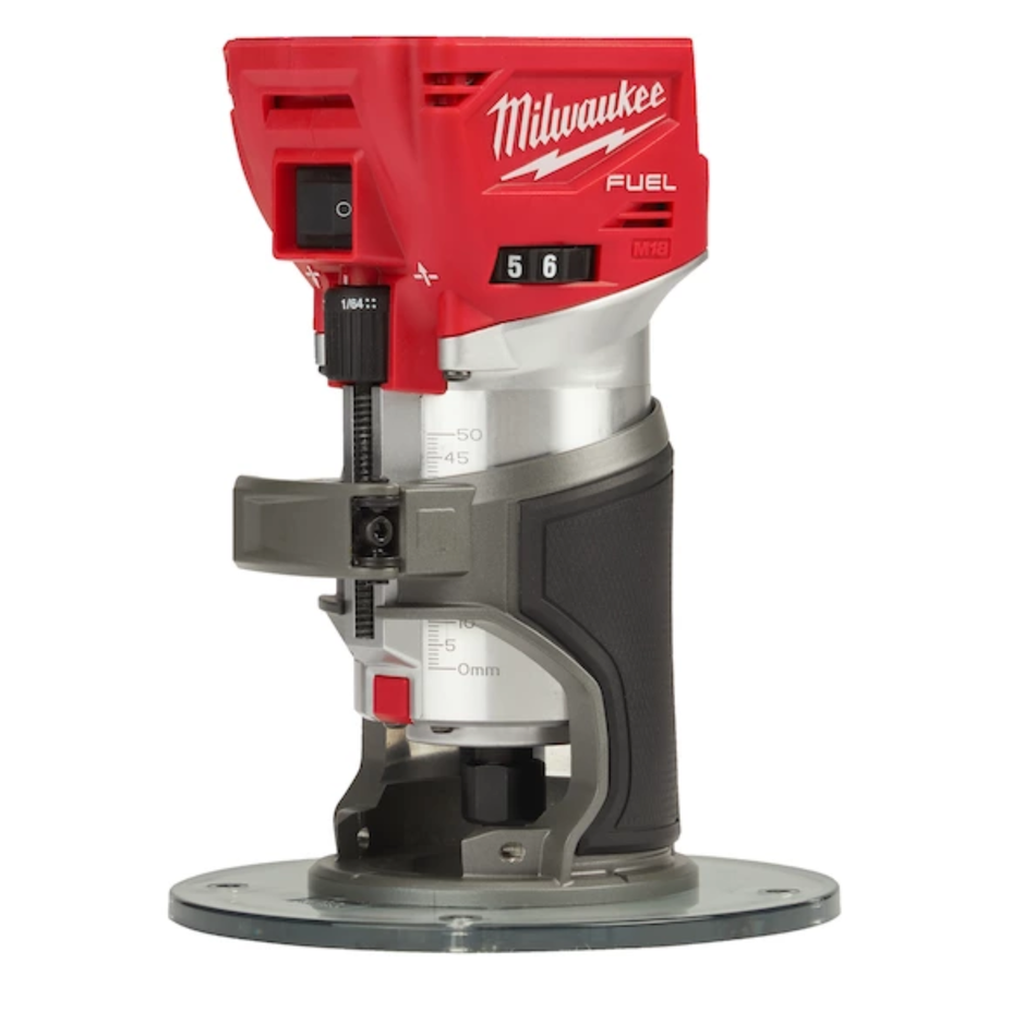 Milwaukee tool router on a white background
