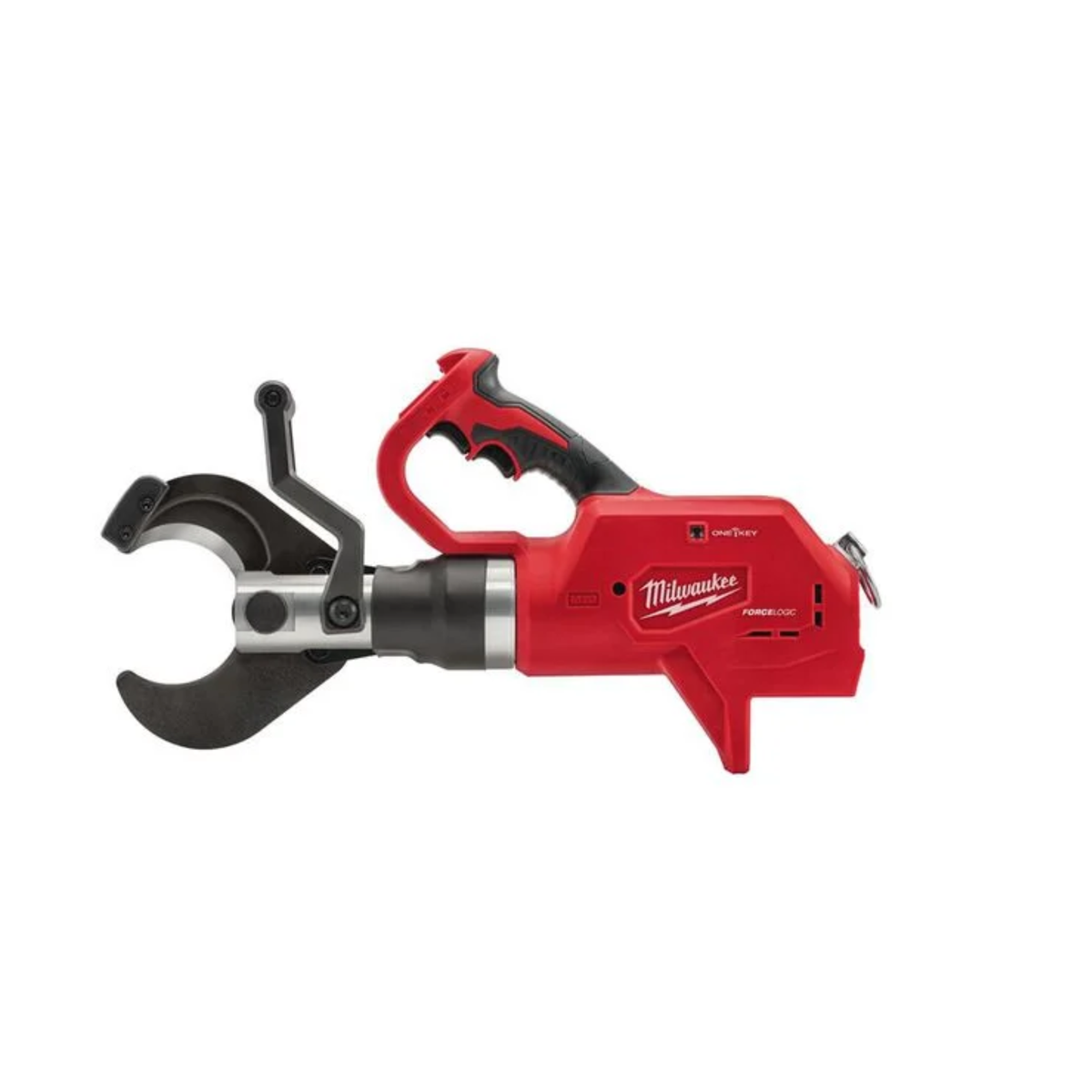 Red and black Milwaukee power tool on a white background