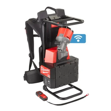 Backpack tool carrier with Milwaukee logo on a white background