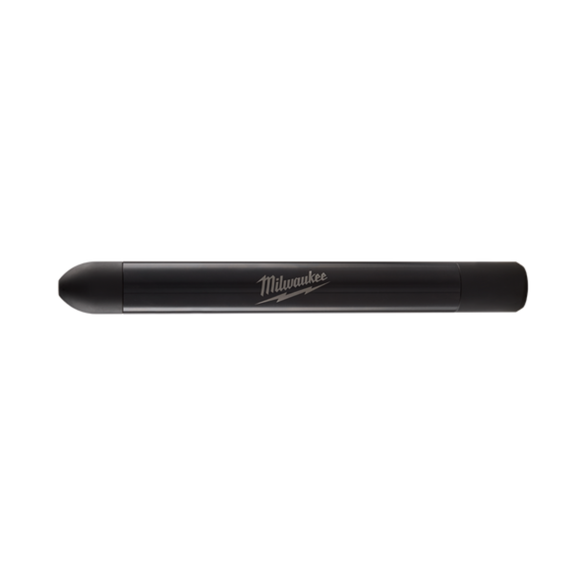 Black pen with silver accents on a white background