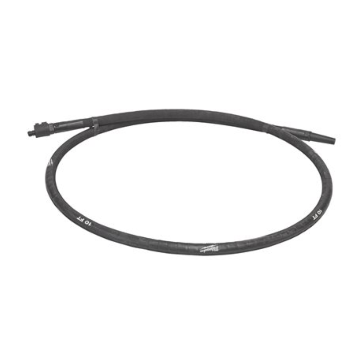Black rubber hose on a white background