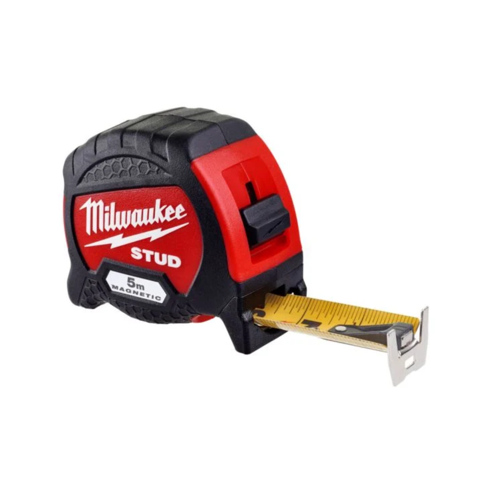 Milwaukee tape measure on a white background