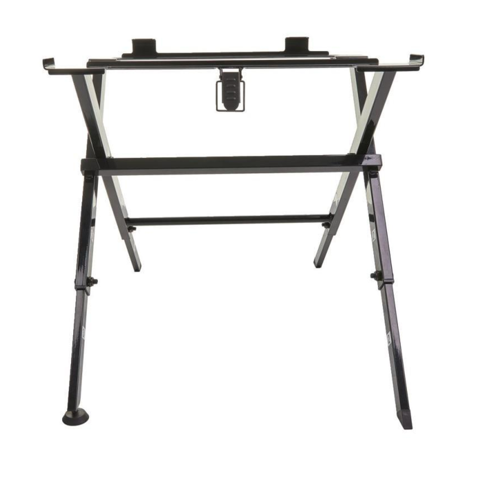 Black metal stand on a white background