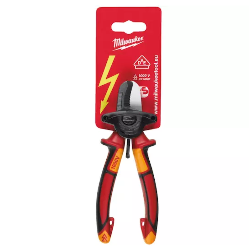 Milwaukee brand pliers on a white background