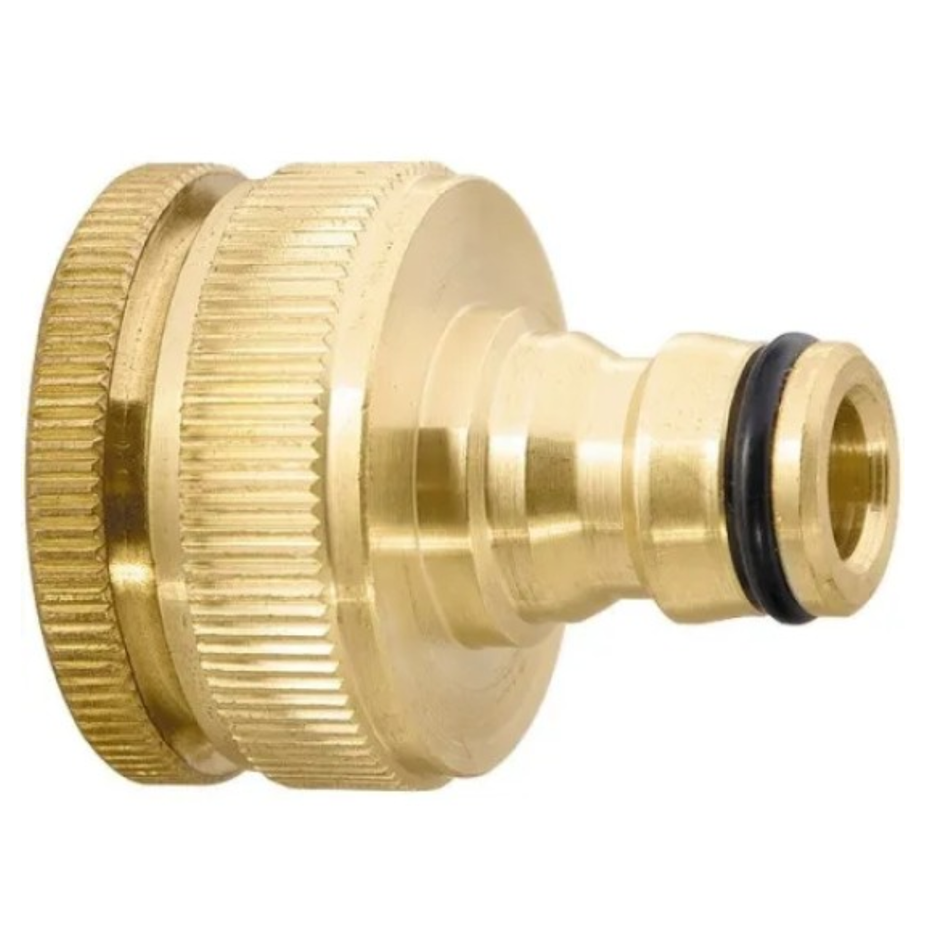 PALISAD Brass Hose Adapter 3/4 inch for hose connections, irrigation systems, and outdoor watering applications.
