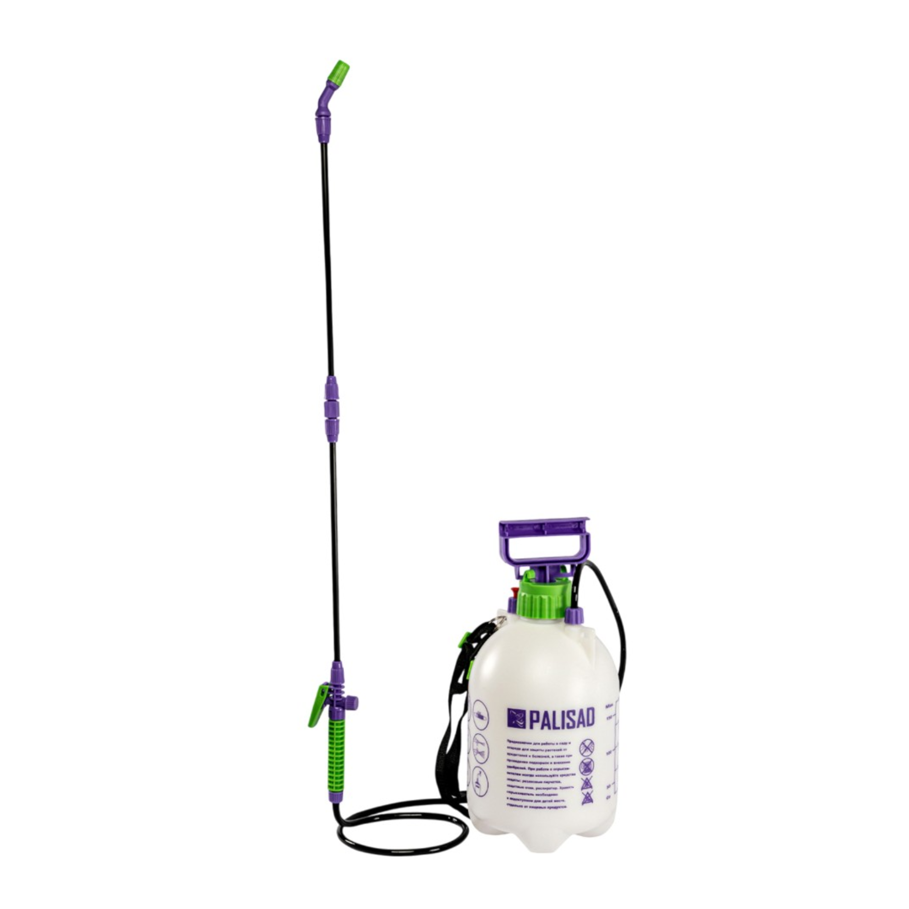 PALISAD Manual Sprayer 5L 647408 with pump hose and spray nozzle for gardening, plant care, and agricultural spraying applications.