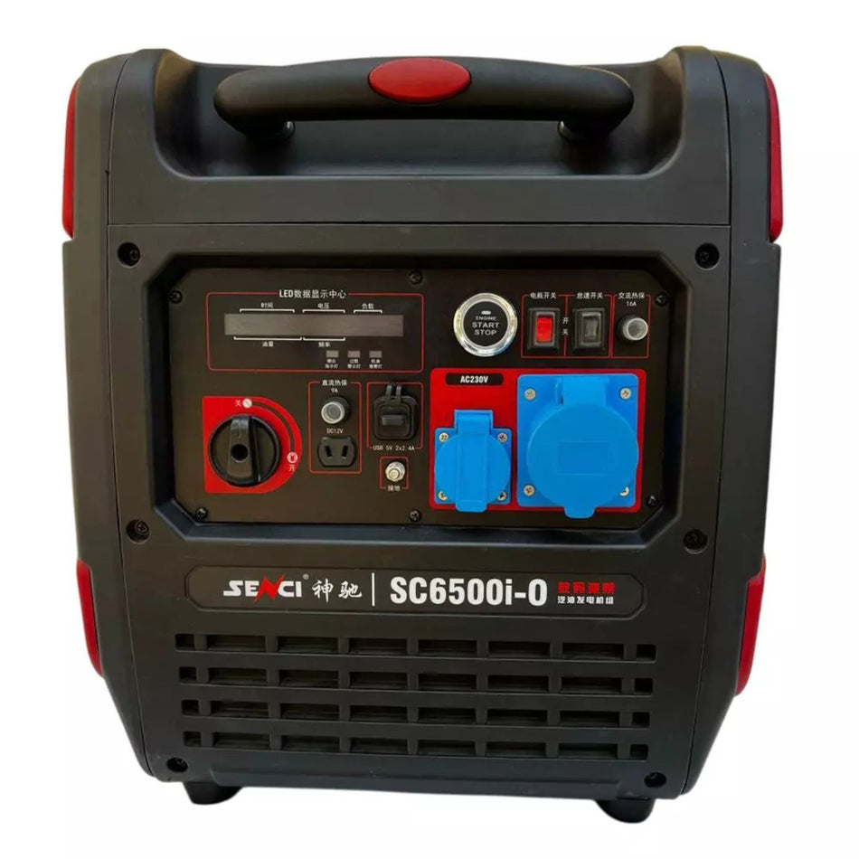 Portable generator with visible brand and model on a white background