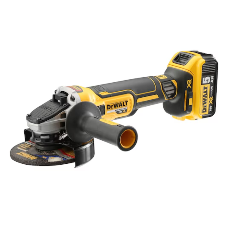 DEWALT DCG405P2-GB 18V Brushless 125Mm Angle Grinder (2 X 5AH BATTERIES + CHARGER)