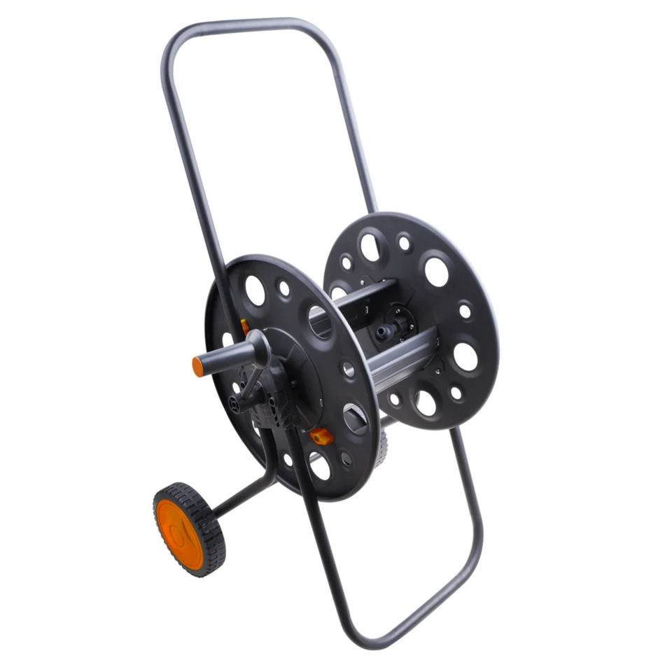 Water Hose Reel Iron Black With Trolley