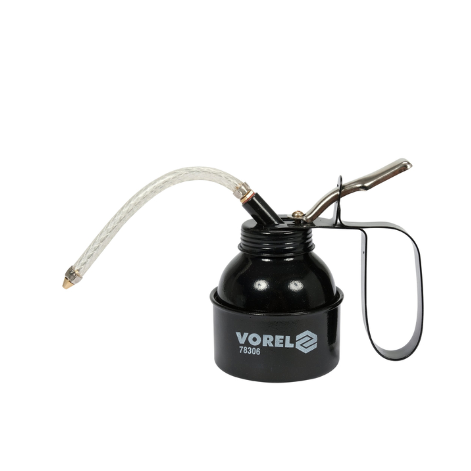 VOREL Oil Can for precise lubrication of machinery, automotive components, bearings, gears, chains, and workshop equipment maintenance.