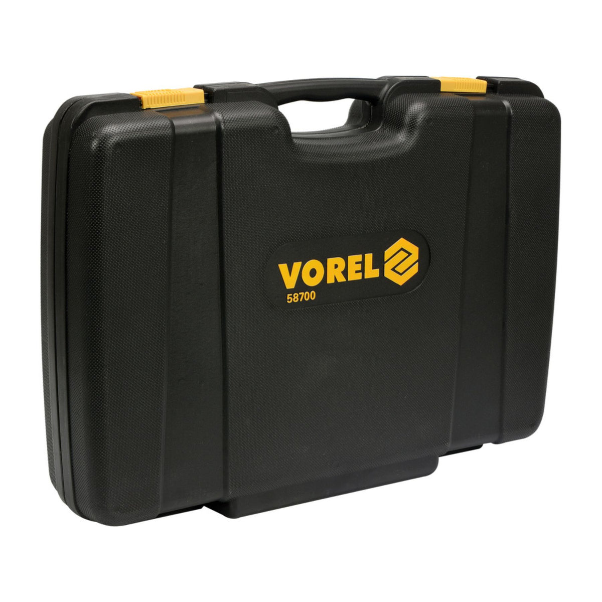 Black tool case with Vorel logo on a white background