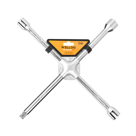 Cross wrench tool with Welloo branding on a white background