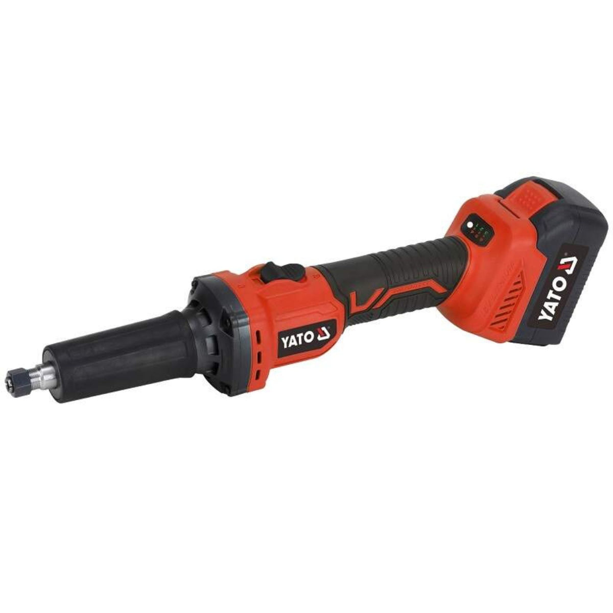 Red and black Yato tool on a white background