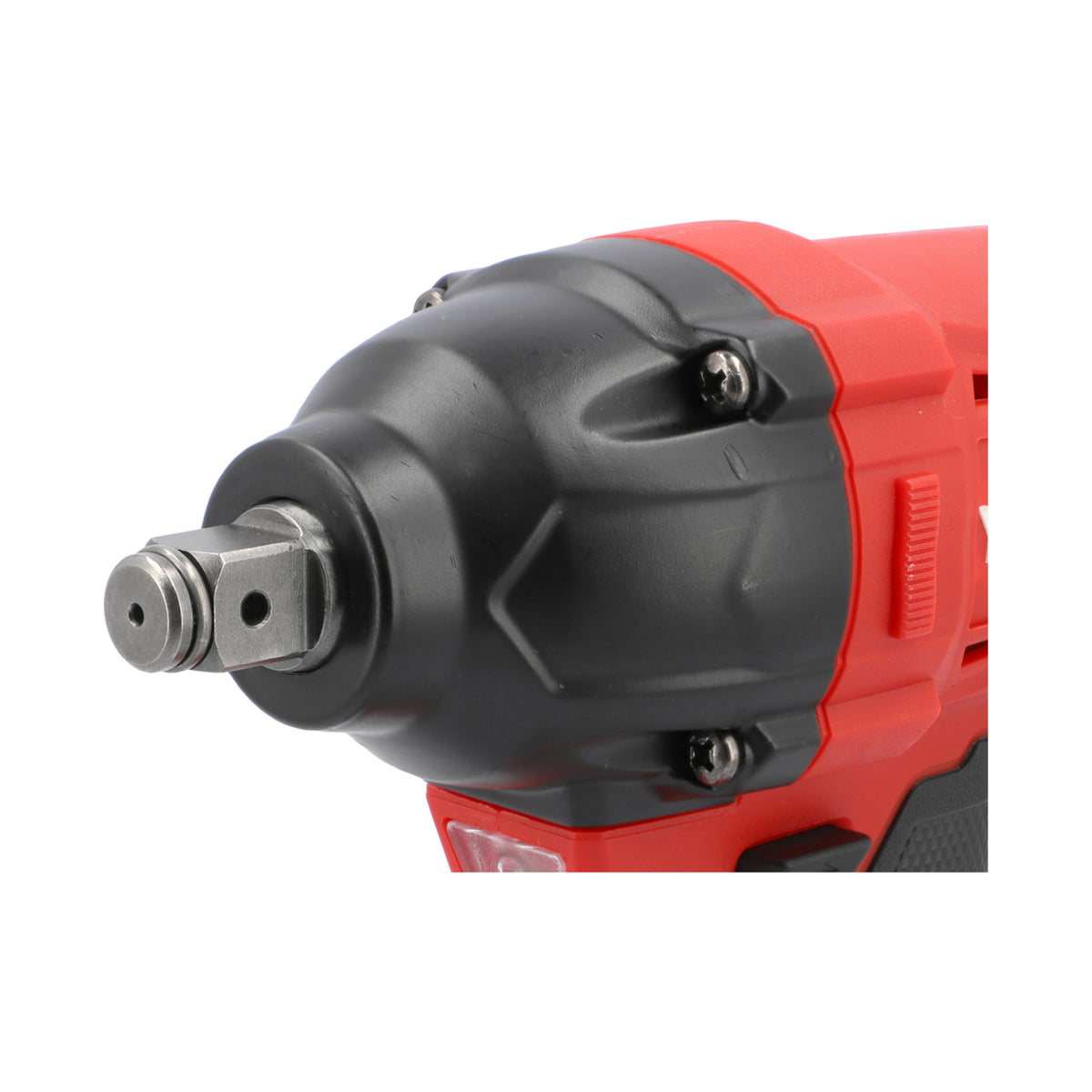 Red and black impact wrench on a white background