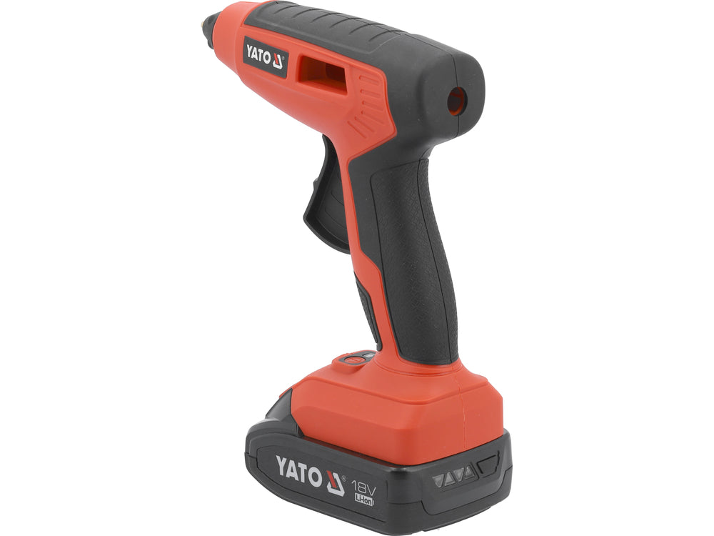 Red and black cordless drill with Yato branding on a white background