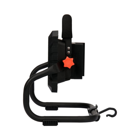 Black bike lock with a red star on a white background