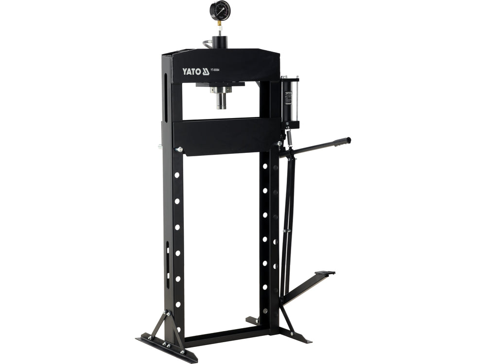 Black Yato hydraulic press on a white background
