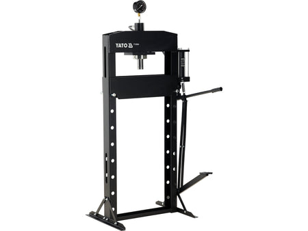 Black Yato hydraulic press on a white background