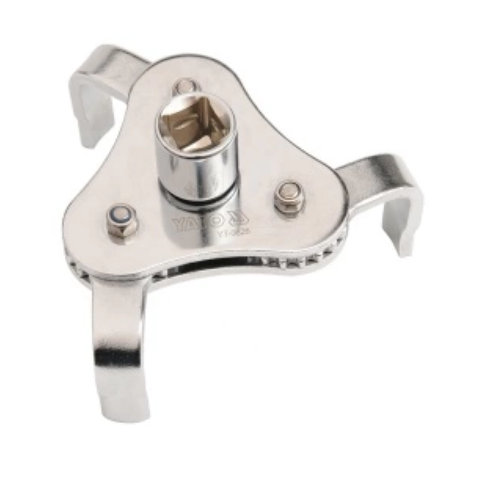 YATO 3 Jaw Two-Way Filter Wrench YT-0826 for oil filter removal, installation, and automotive maintenance applications.