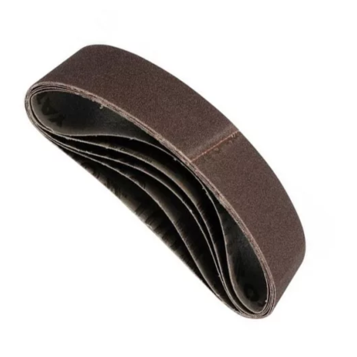 Brown sanding belt on a white background