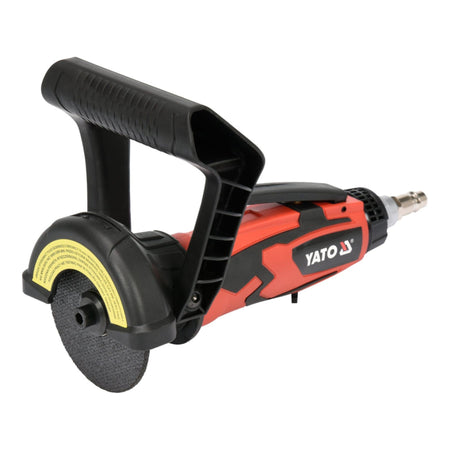 Yato drill with black and red design on a white background