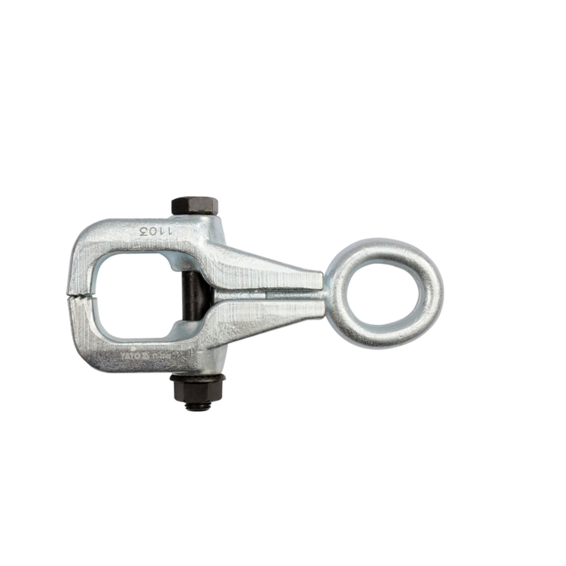 Metal clevis pin on a white background