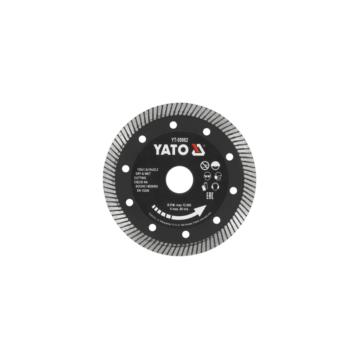 Yato diamond blade on a white background