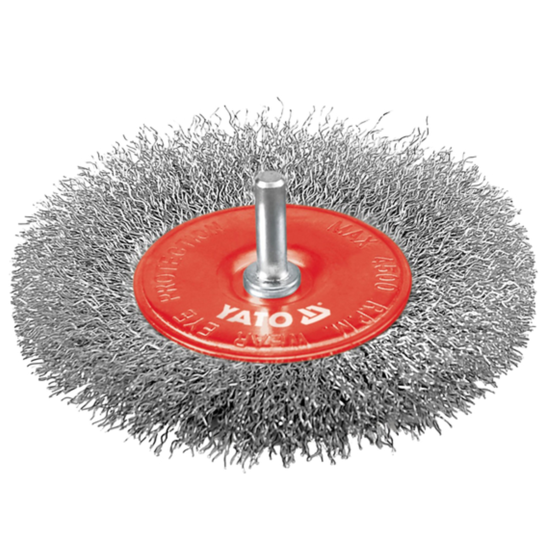 Wire brush with red base on a white background