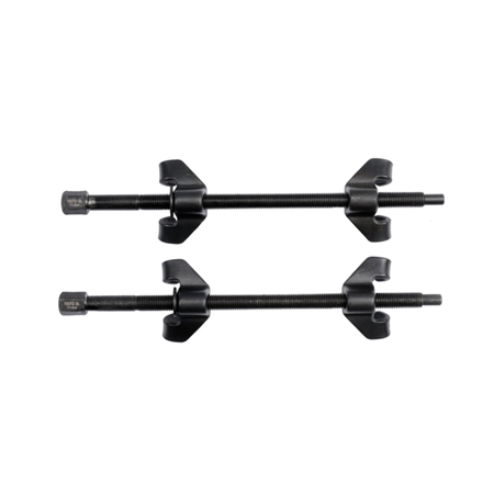 Two black metal tools on a white background