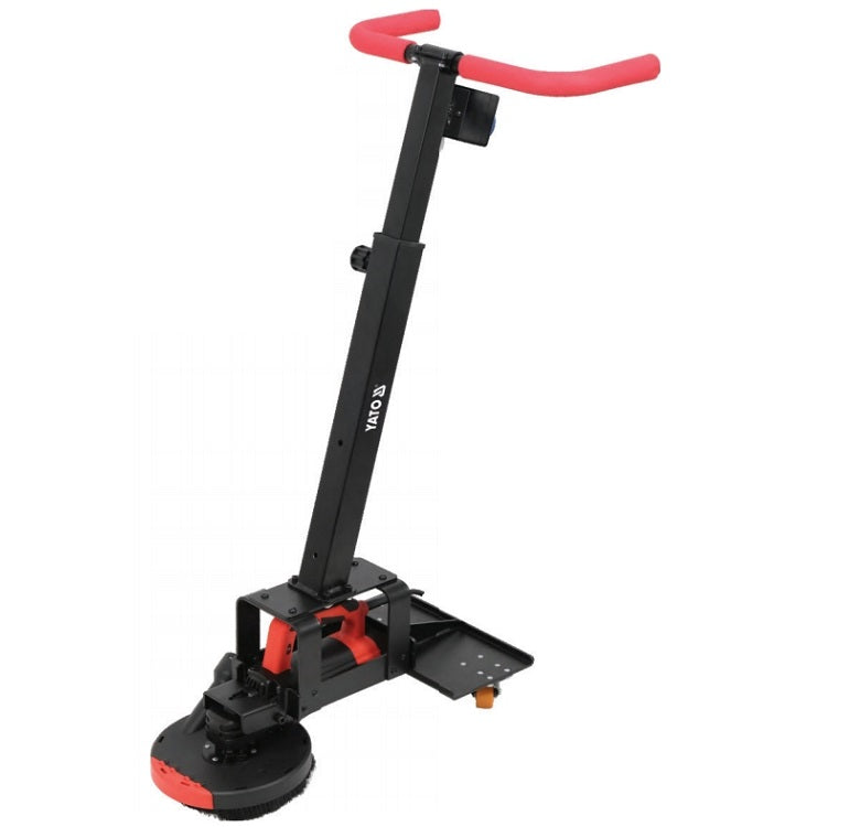 Black and red scooter stand on a white background