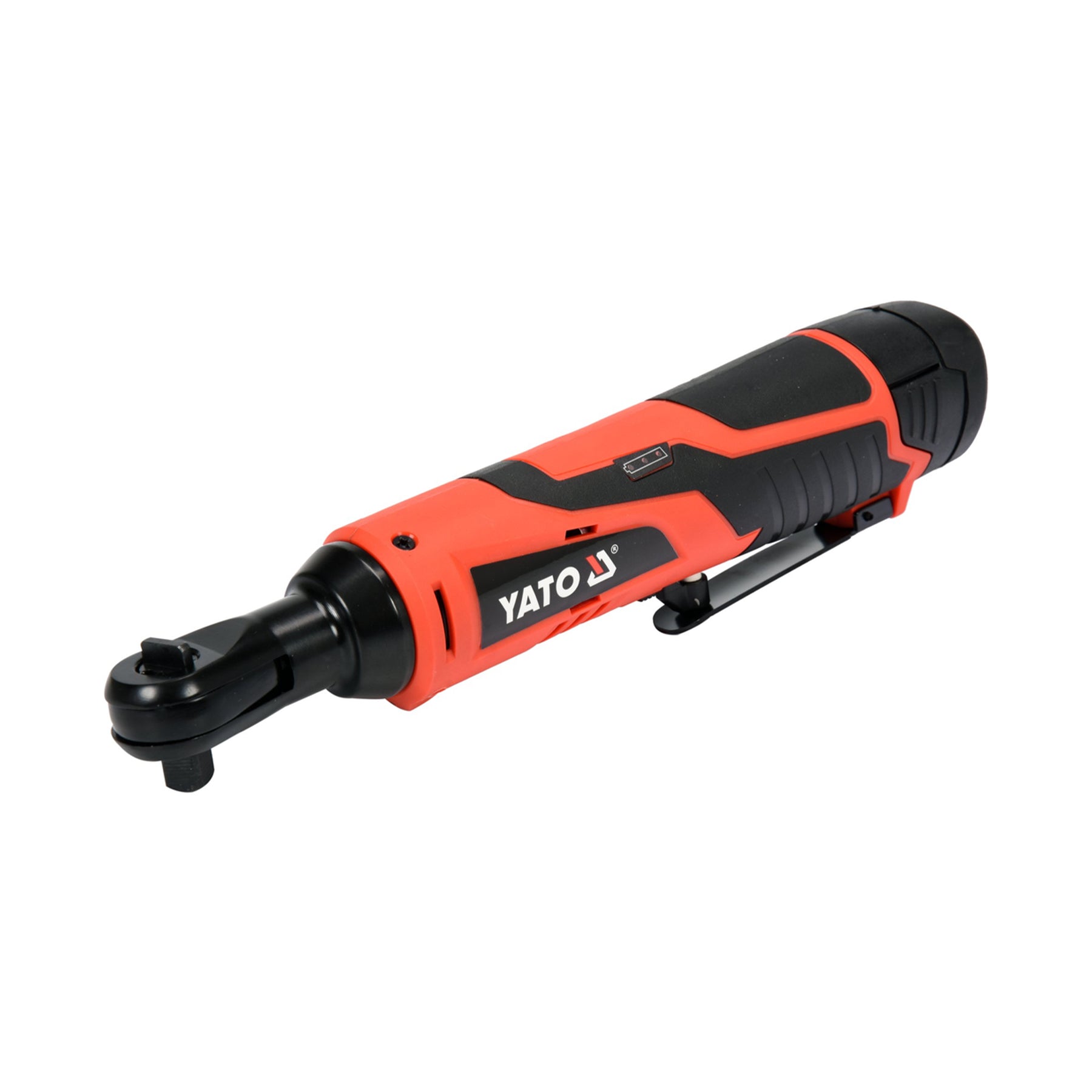 Red and black Yato tool on a white background