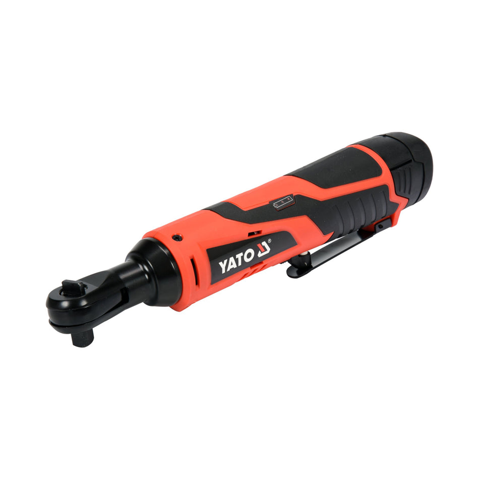 Red and black Yato tool on a white background