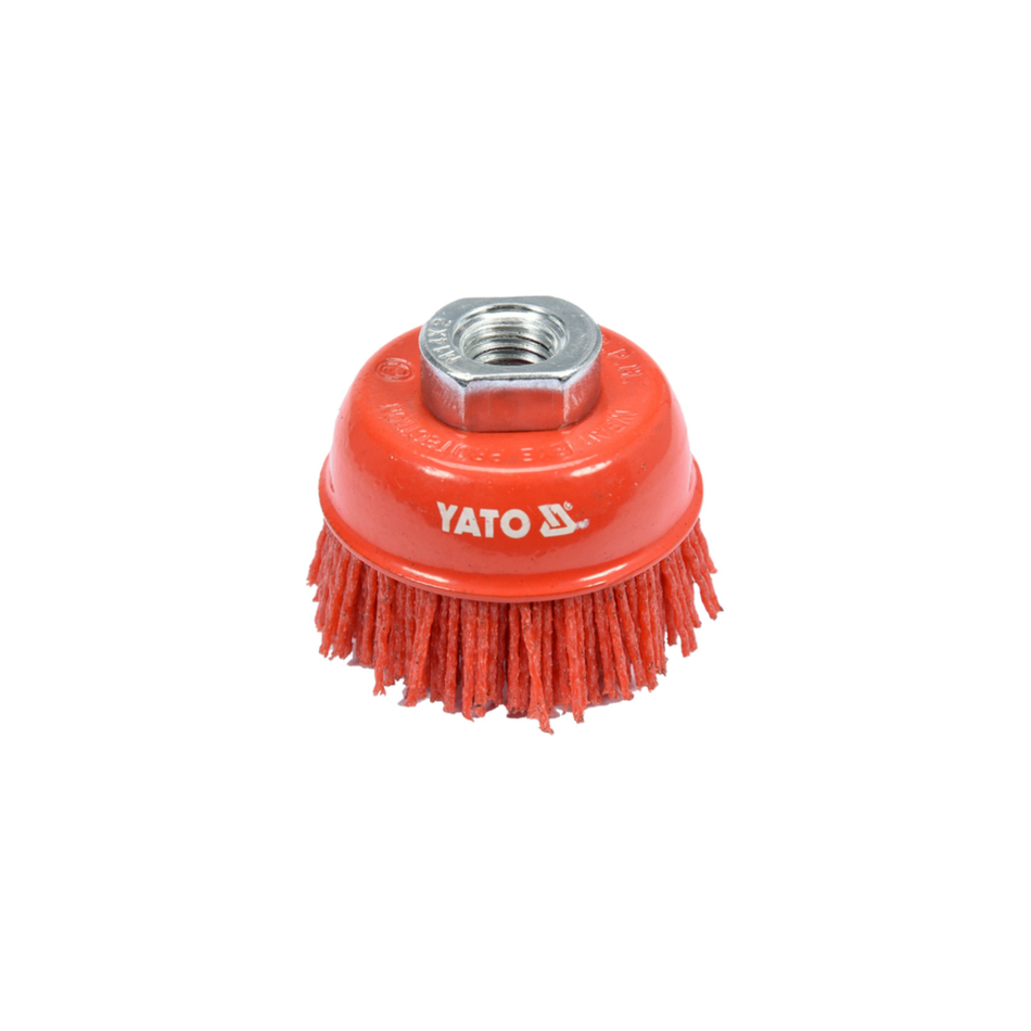 Red wire brush with Yato branding on a white background