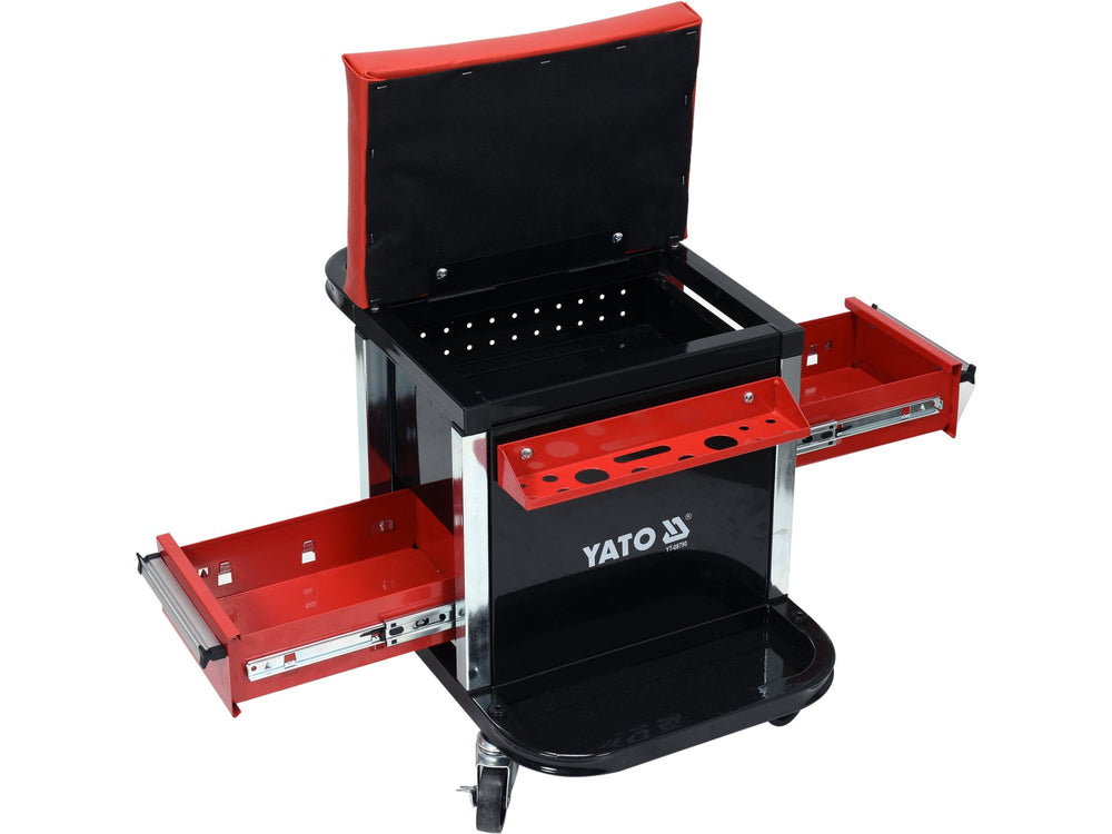 Tool chest with open drawers on a white background, featuring the Yato brand.