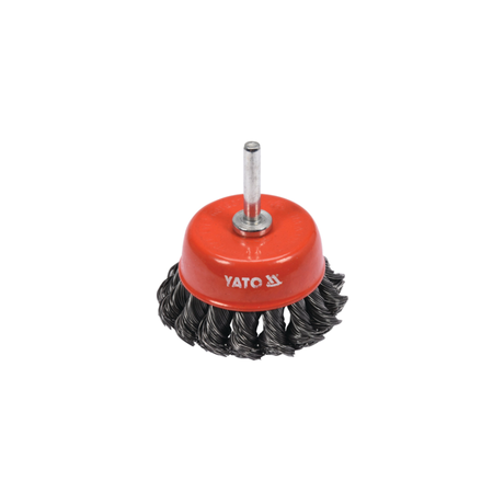 Wire brush with red Yato branded handle on a white background