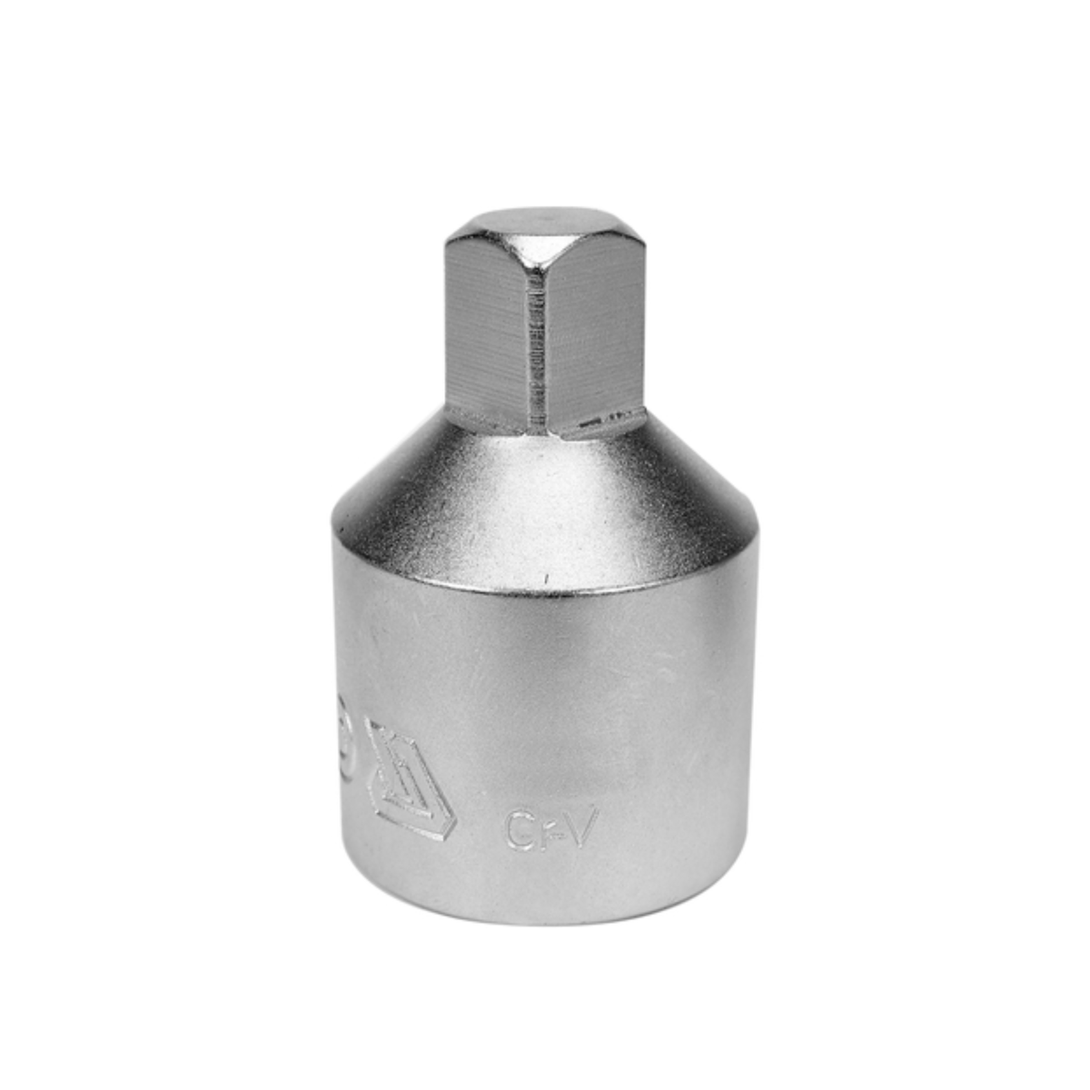 Metal socket tool on a white background