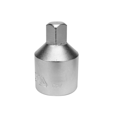 Metal socket tool on a white background