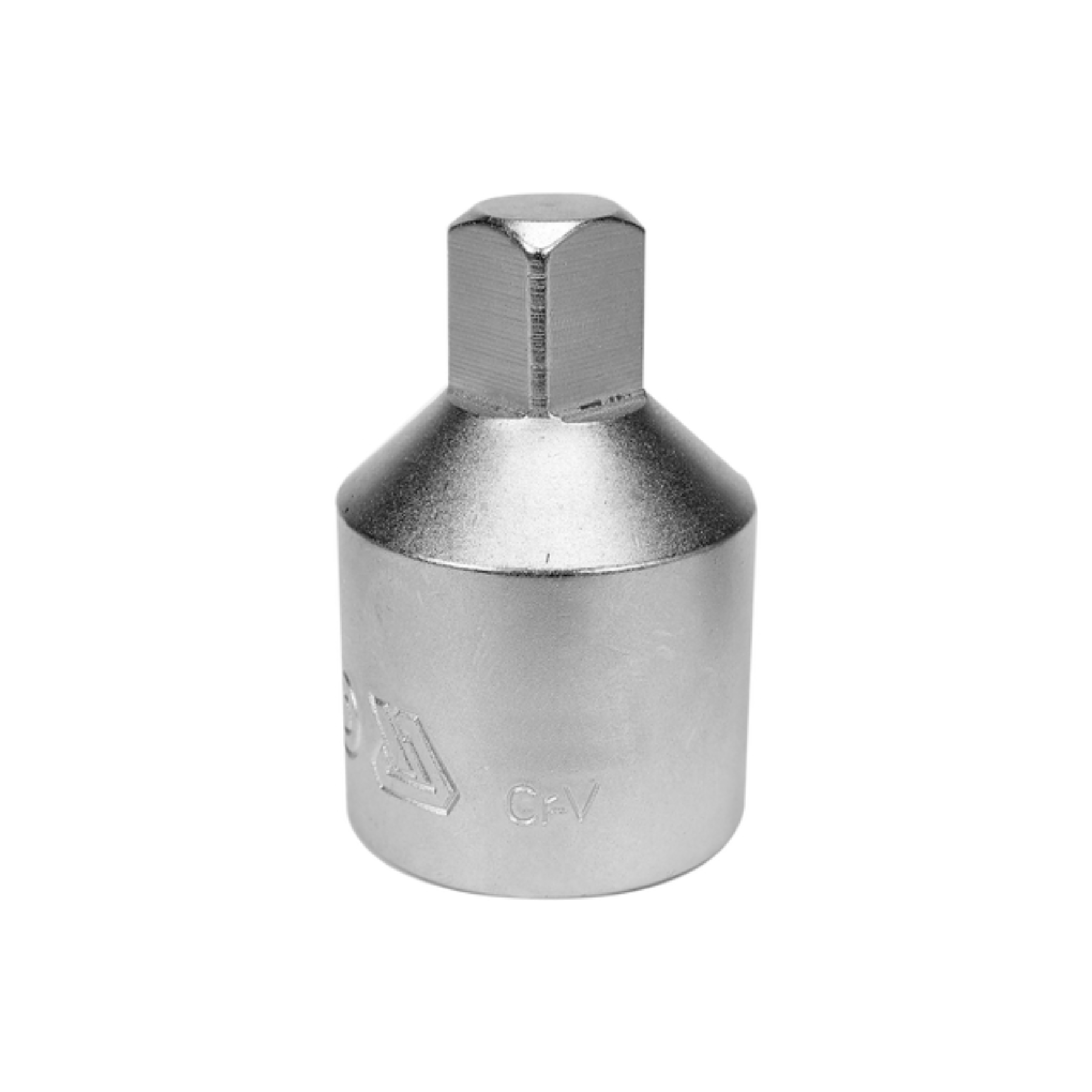 Metal socket tool on a white background
