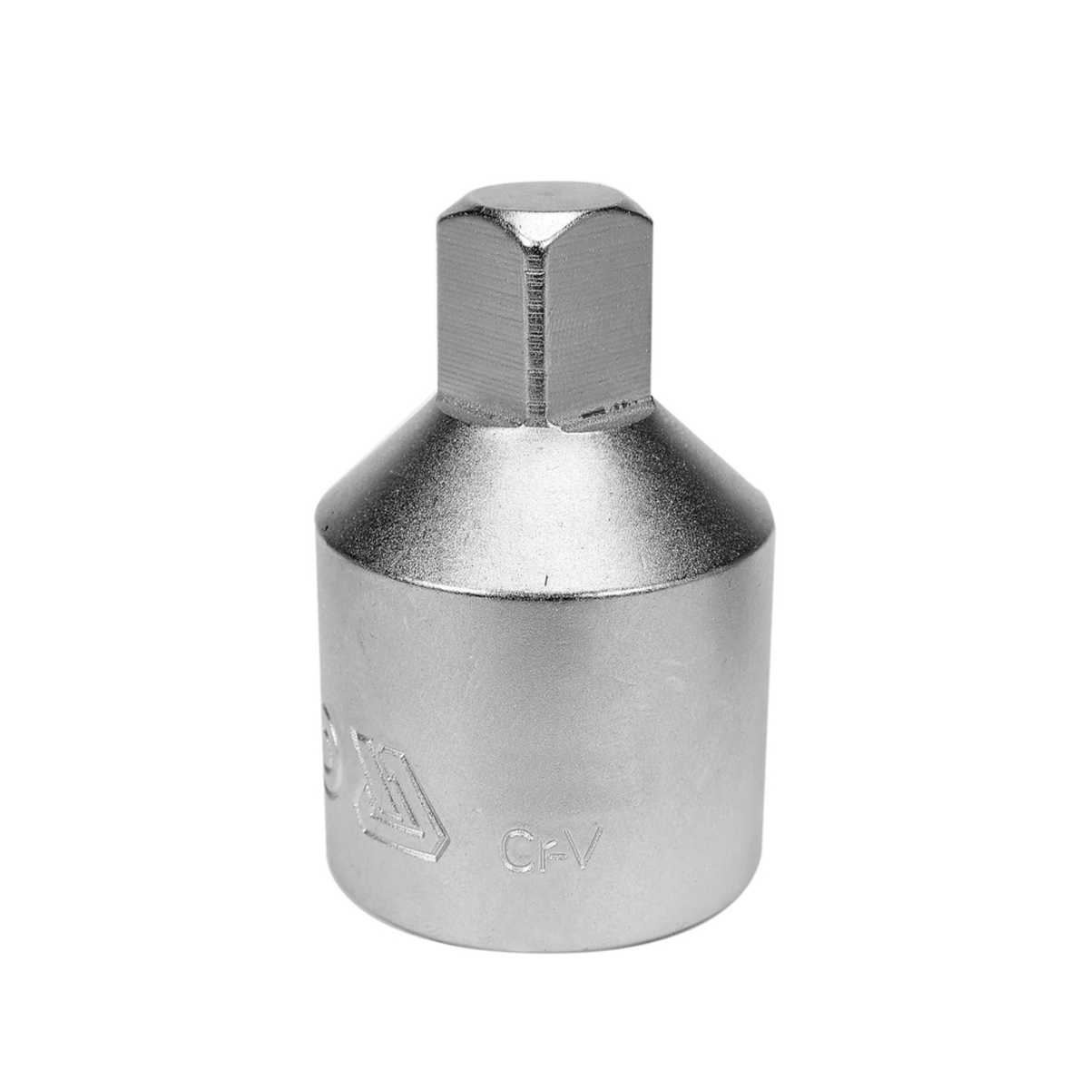 Metal socket tool on a white background