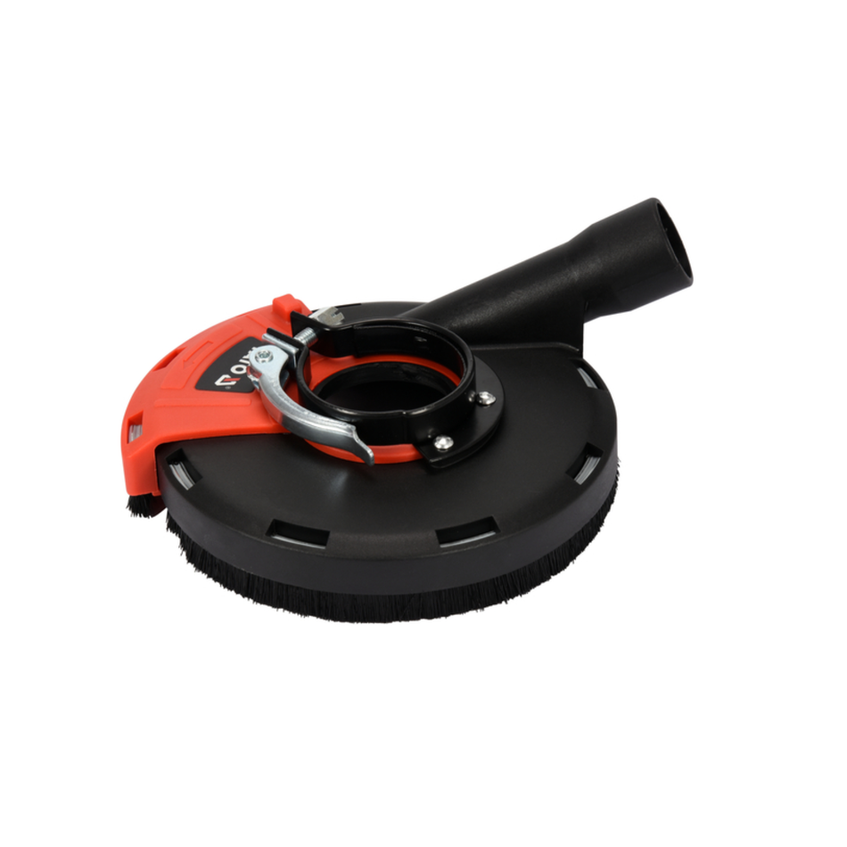 Black and orange circular tool component on a white background