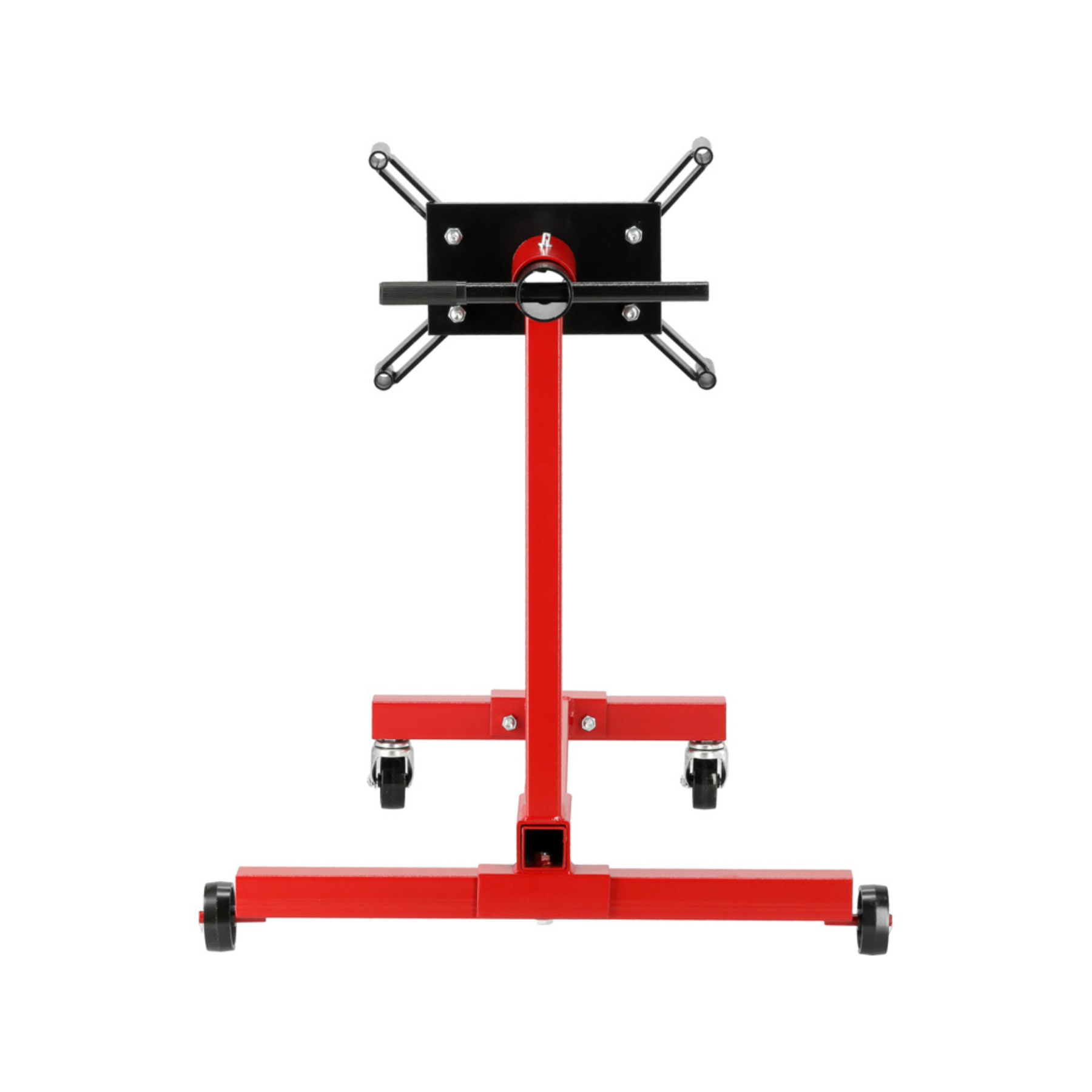 Red and black tool stand on a white background