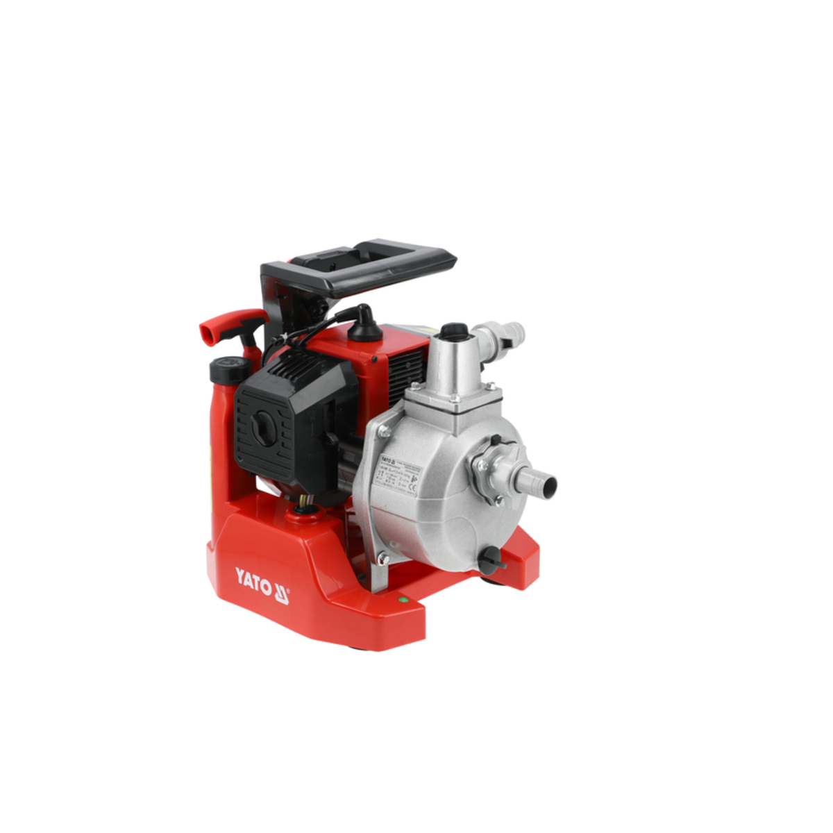 Red and silver pump with 'Yato' branding on a white background